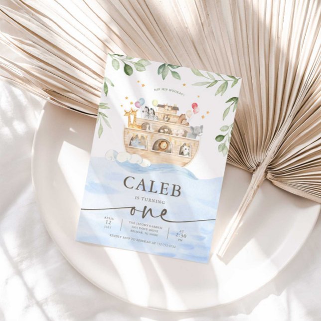 Noah's Ark First Birthday Invitation (Creator Uploaded)