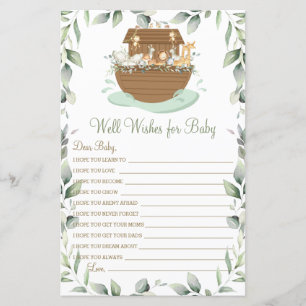 Noah's Ark Greenery Well Wishes for Baby Activity