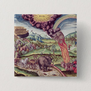Noah's Ark, illustration from 'Brevis Narratio' 15 Cm Square Badge