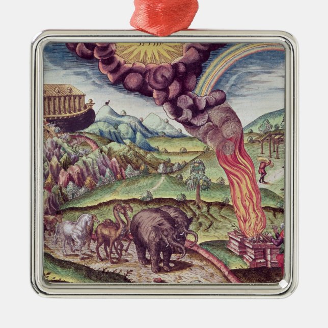 Noah's Ark, illustration from 'Brevis Narratio' Metal Tree Decoration (Front)