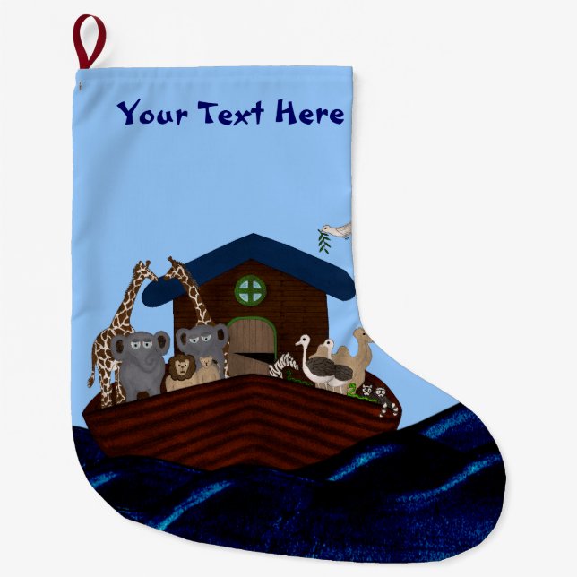 Noah's Ark Large Christmas Stocking (Front)