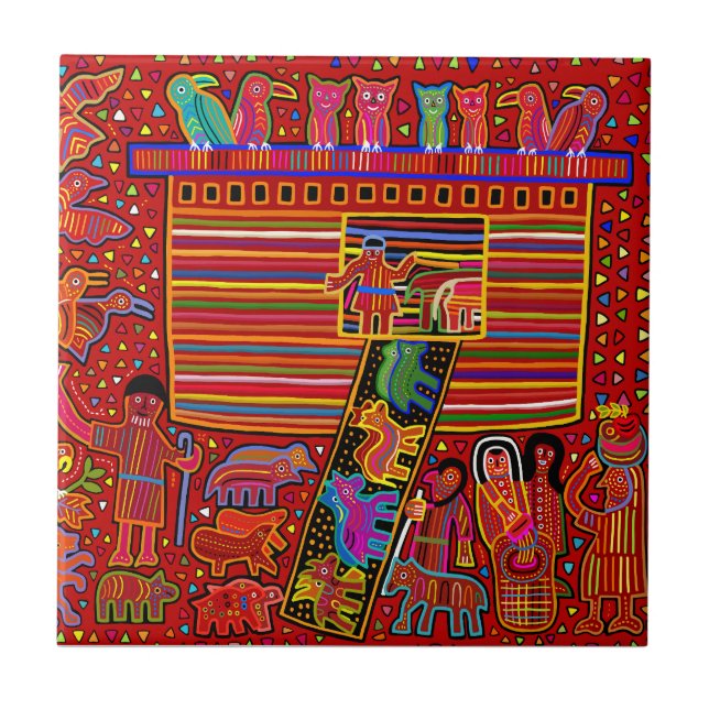 Noah's Ark Mola Ceramic Tile (Front)