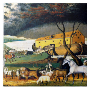 Noah's Ark, painting by Edward Hicks Tile