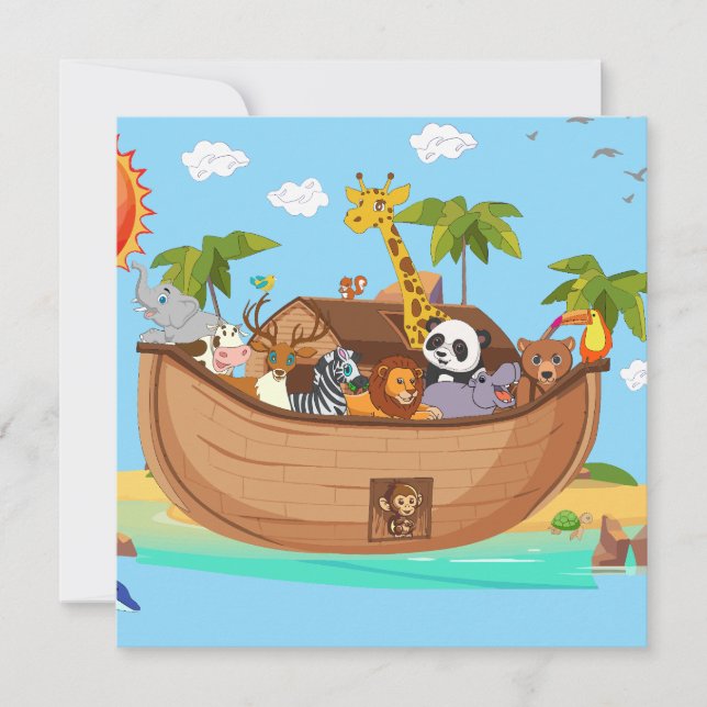 Noah's Ark Personalize Custom Invitation (Front)