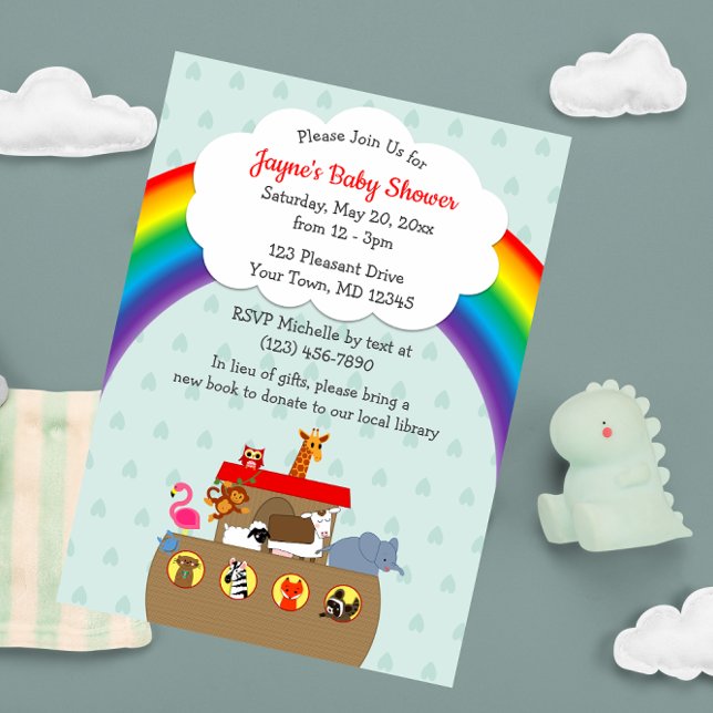 Noah's Ark Rainbow Baby Shower Invitation (Creator Uploaded)