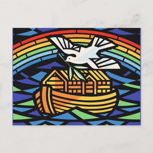 Noah's Ark, Rainbow, Dove Postcard (Front)