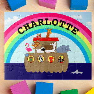 Noahs Ark Rainbow Personalized Jigsaw Puzzle