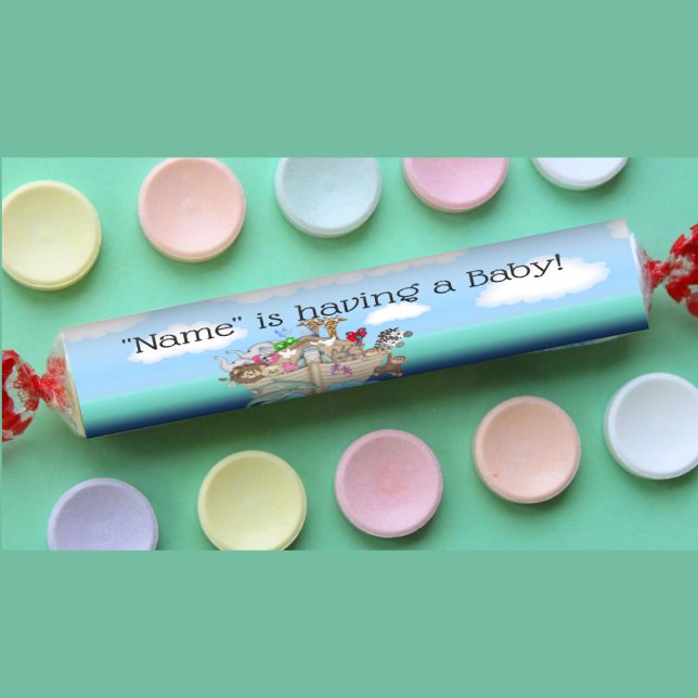 Noah's Ark Smartie Candy Wrapper Favour Label (Noahs Ark Baby Shower Smartie Candy Wrapper Labels Party Favors)