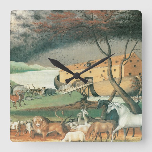 Noahs Ark Square Wall Clock (Front)