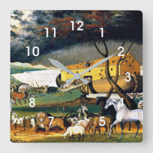 Noah's Ark Square Wall Clock