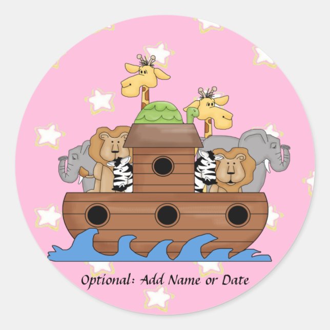 Noah's Ark Stickers for Invitations (Front)