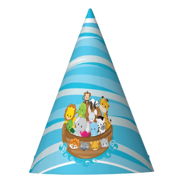 Noah's Ark Theme | Baby Animals Party Hat (Front)