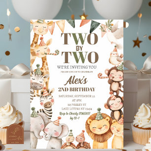 Noah's Ark Two by Two birthday Invitation