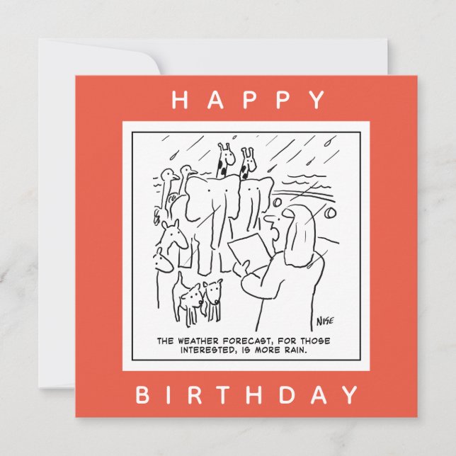 Noah's Ark Weather Forecast Cartoon Card (Front)