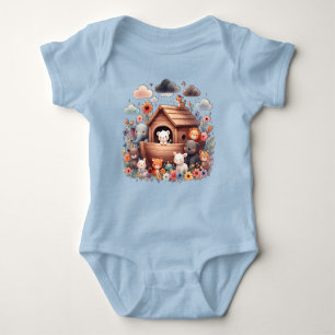 Noah's Ark With Baby Animals Baby Bodysuit