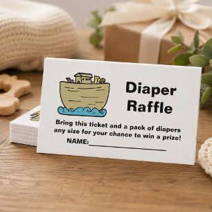 Noah's Art Cute Baby Shower Diaper Raffle Enclosure Card