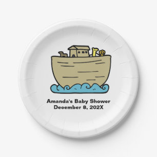 Noah's Art Cute Baby Shower Paper Plate