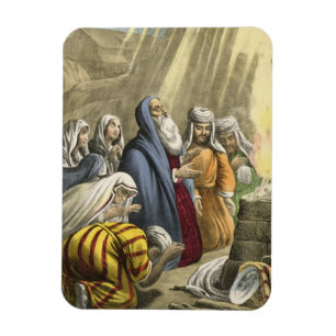 Noah's Sacrifice on Leaving the Ark, from a bible Magnet
