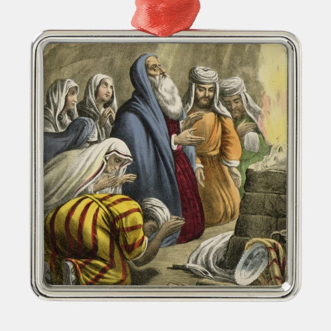 Noah's Sacrifice on Leaving the Ark, from a bible Metal Tree Decoration (Front)