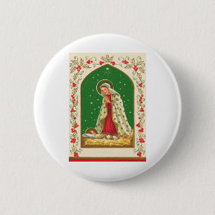 NOB165 Mary and Baby Jesus.tif 6 Cm Round Badge