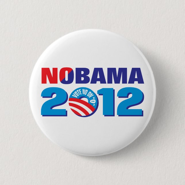 NOBAMA 2012 6 CM ROUND BADGE (Front)