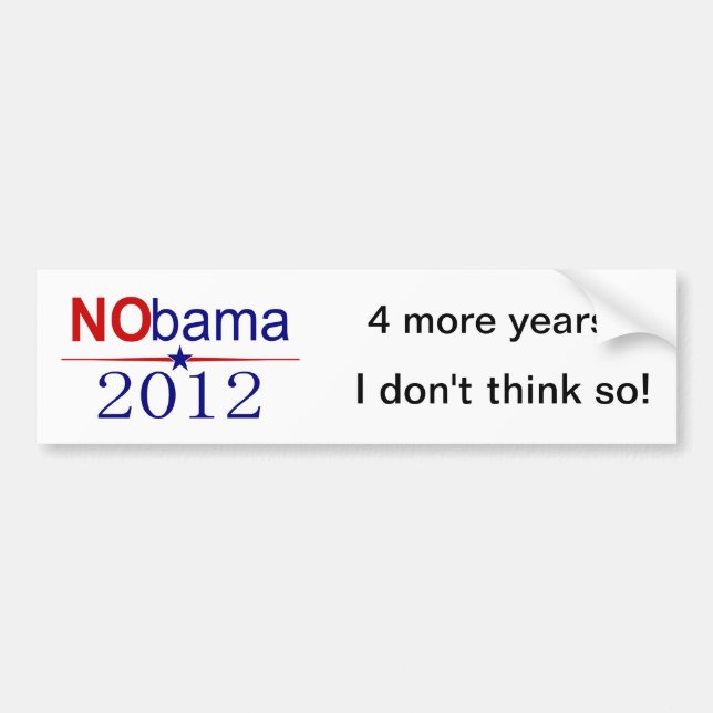 NObama 2012 election Bumper Sticker (Front)