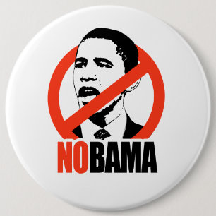 NOBAMA / ANTI-OBAMA T-SHIRT 6 CM ROUND BADGE