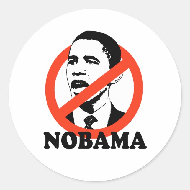 NOBAMA CLASSIC ROUND STICKER (Front)