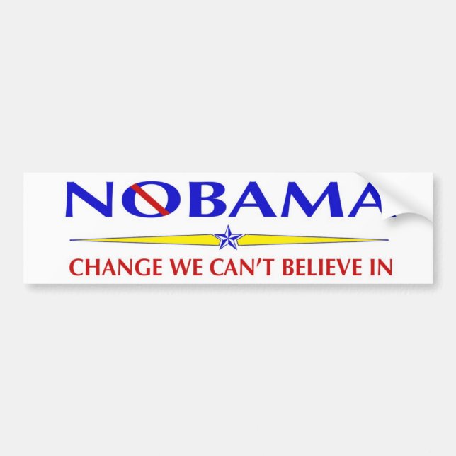 NoBama obama change bumper sticker (Front)