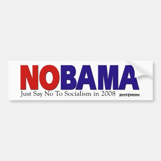 NOBAMA red and blue - Bumper Sticker Long (Front)