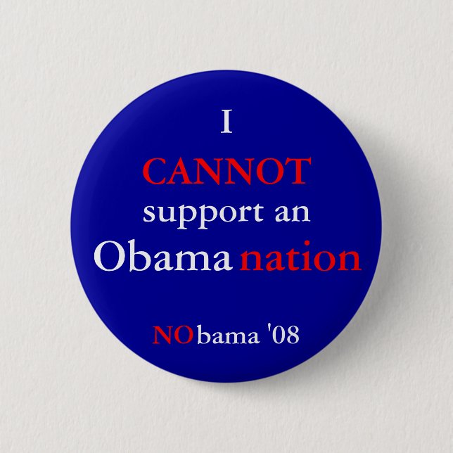 NObamaNation 6 Cm Round Badge (Front)