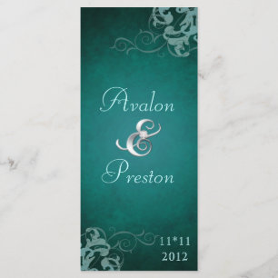 Nobel Teal Scroll Teal Wedding Program Programme