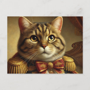 Nobel Well Dressed Tabby Cat Postcard