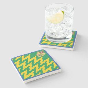 Nobile Contrada del Bruco (Caterpillar) Palio Stone Coaster