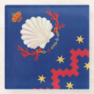 Nobile Contrada del Nicchio (Seashell) Palio Glass Coaster