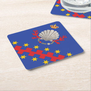 Nobile Contrada del Nicchio (Seashell) Square Paper Coaster