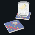Nobile Contrada del Nicchio (Seashell) Stone Coaster<br><div class="desc">Nobile Contrada del Nicchio (Seashell) Palio di Siena flag banner</div>