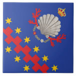 Nobile Contrada del Nicchio (Seashell) Tile<br><div class="desc">Nobile Contrada del Nicchio (Seashell) Palio di Siena flag banner</div>