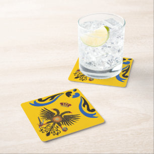 Nobile Contrada dell'Aquila Palio di Siena (Eagle) Square Paper Coaster