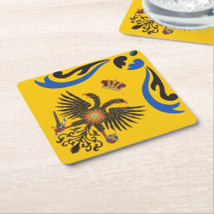 Nobile Contrada dell'Aquila Palio di Siena (Eagle) Square Paper Coaster
