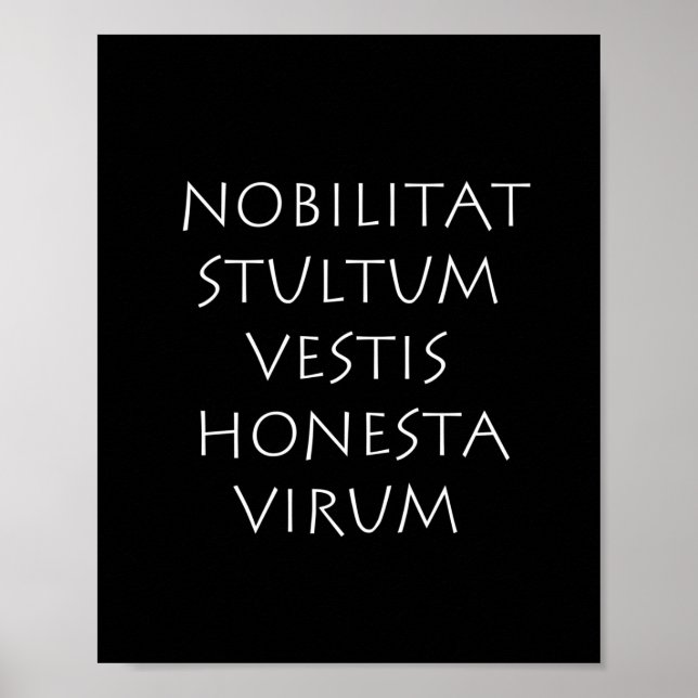 Nobilitat stultum vestis honesta virum poster (Front)