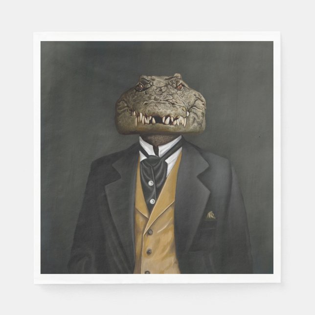 Noble Beasts - Dandy Crocodile  Napkin (Front)