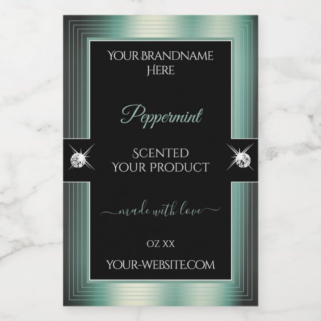 Noble Black Icy Teal Shiny Brilliant Product Label (Single Label)