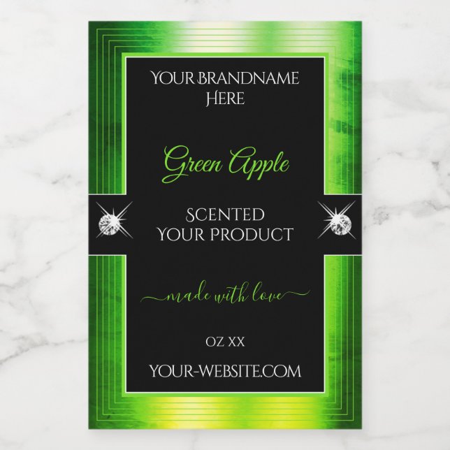 Noble Black Marbled Green Brilliants Product Label (Single Label)