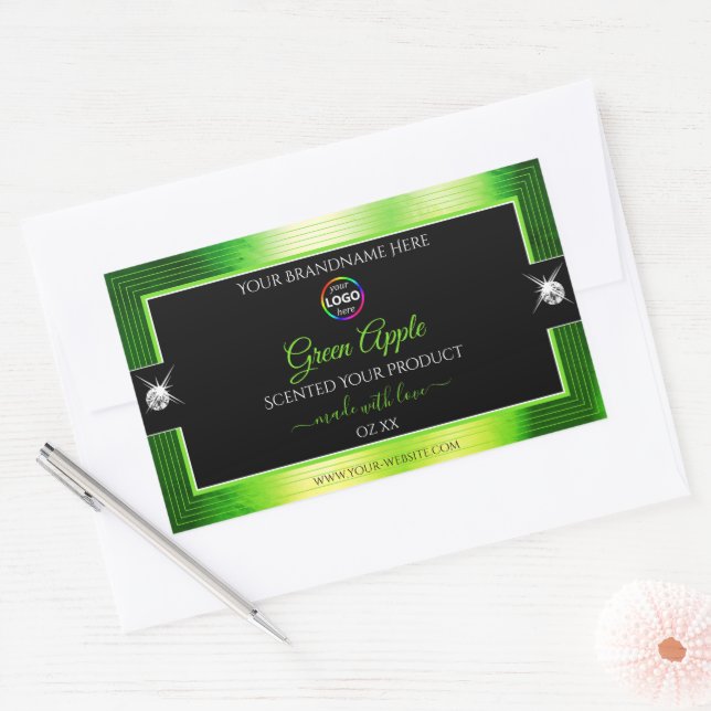 Noble Black Marbled Green with Logo Product Label (Envelope)