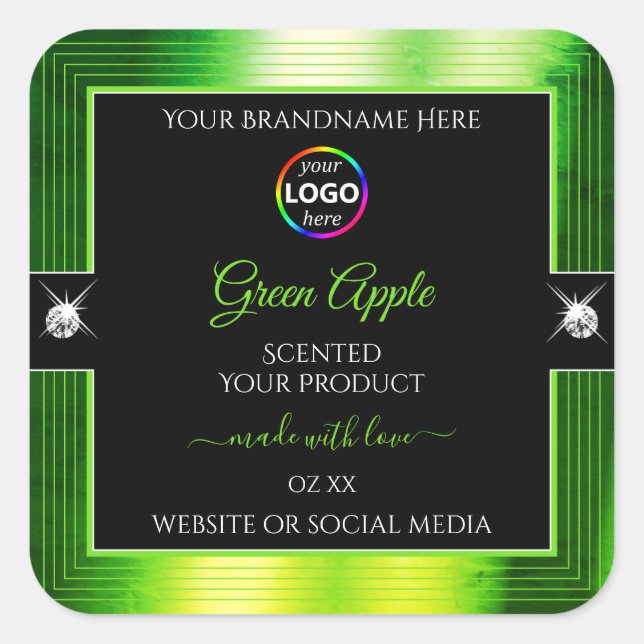 Noble Black Marbled Green with Logo Product Label (Front)