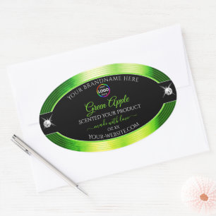 Noble Black Marbled Green with Logo Product Label