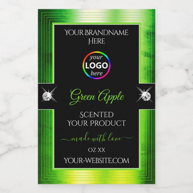 Noble Black Marbled Green with Logo Product Label (Single Label)