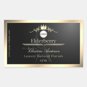 Noble Black Product Label Gold Frame Logo Monogram