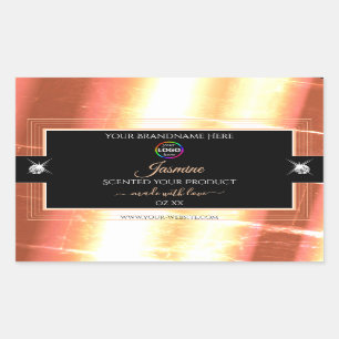 Noble Black Shiny Salmon Cream Logo Product Label